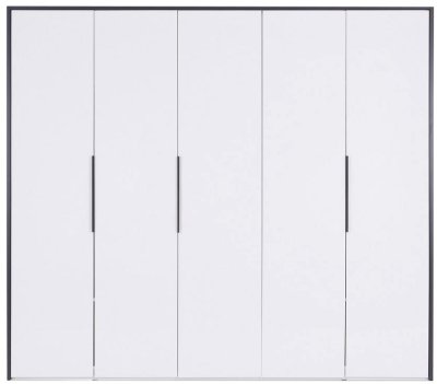 Шкаф 5Д Миромарк ЛУКА Белый глянец + Антрацит мат